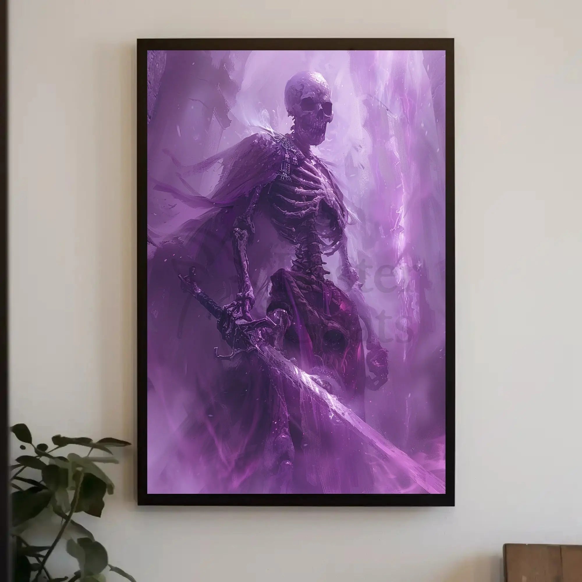 Mystical Skeleton Sword Fantasy Art Poster PosterGoat