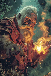 Mystical Wizard Fantasy Art Poster - Abstract, Artistic, or Pop Culture Poster PosterGoat