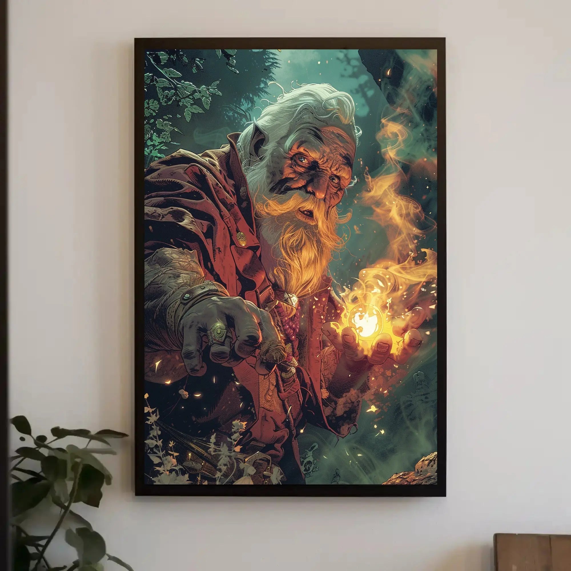 Mystical Wizard Fantasy Art Poster - Abstract, Artistic, or Pop Culture Poster PosterGoat