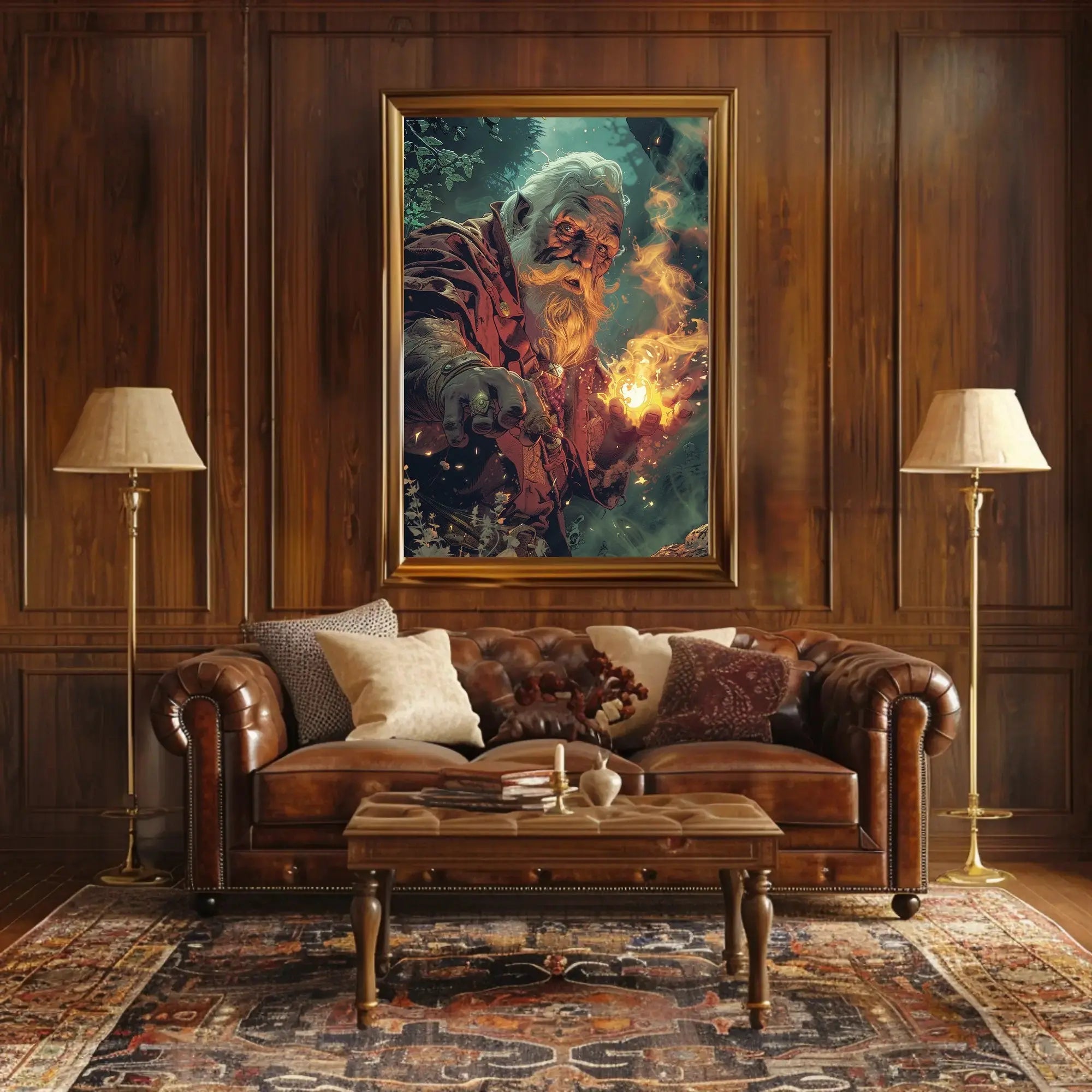 Mystical Wizard Fantasy Art Poster - Abstract, Artistic, or Pop Culture Poster PosterGoat