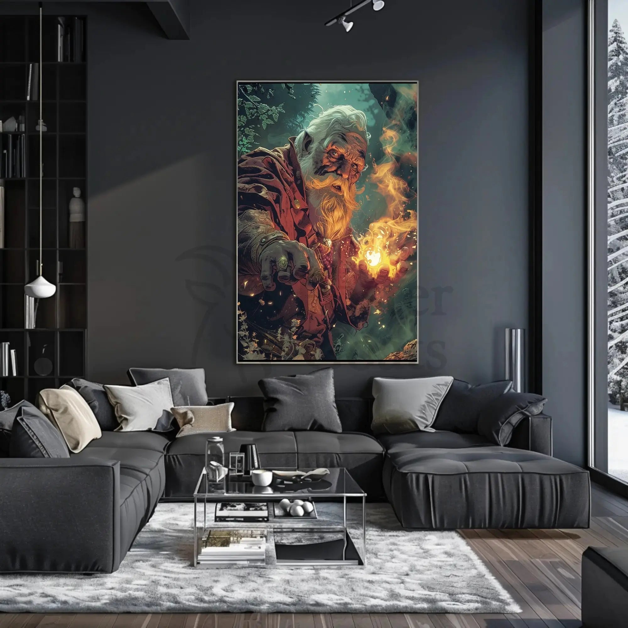 Mystical Wizard Fantasy Art Poster - Abstract, Artistic, or Pop Culture Poster PosterGoat