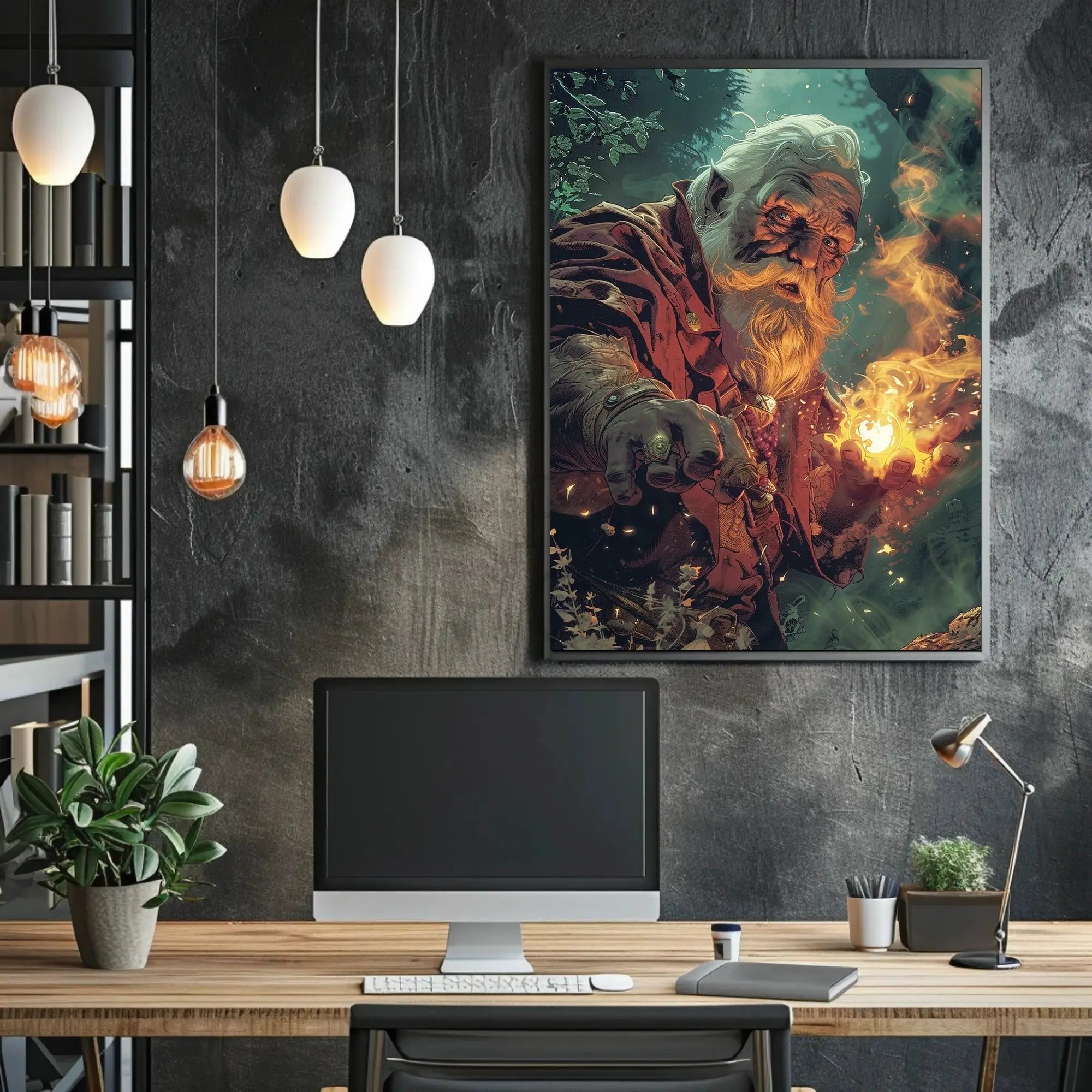 Mystical Wizard Fantasy Art Poster - Abstract, Artistic, or Pop Culture Poster PosterGoat