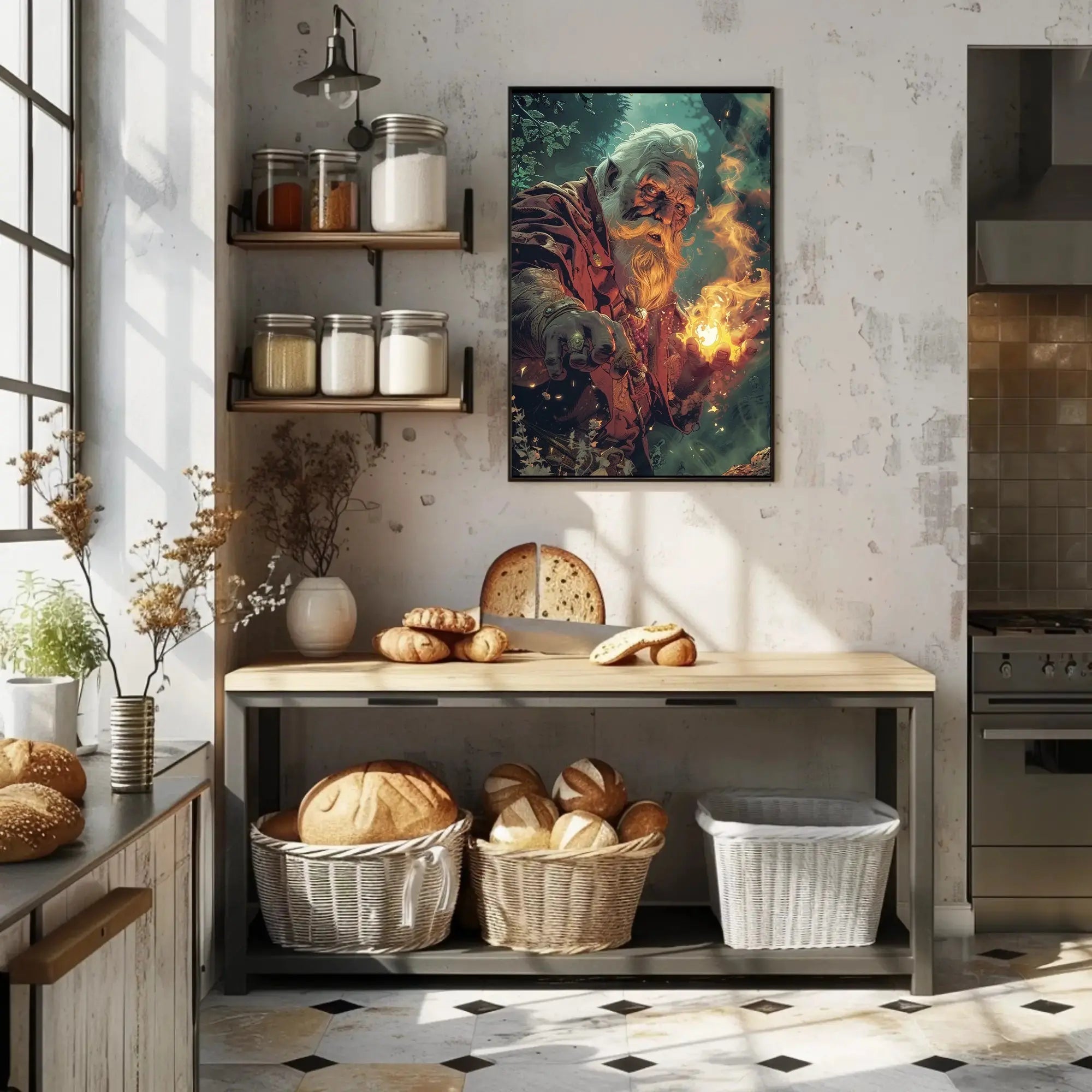 Mystical Wizard Fantasy Art Poster - Abstract, Artistic, or Pop Culture Poster PosterGoat