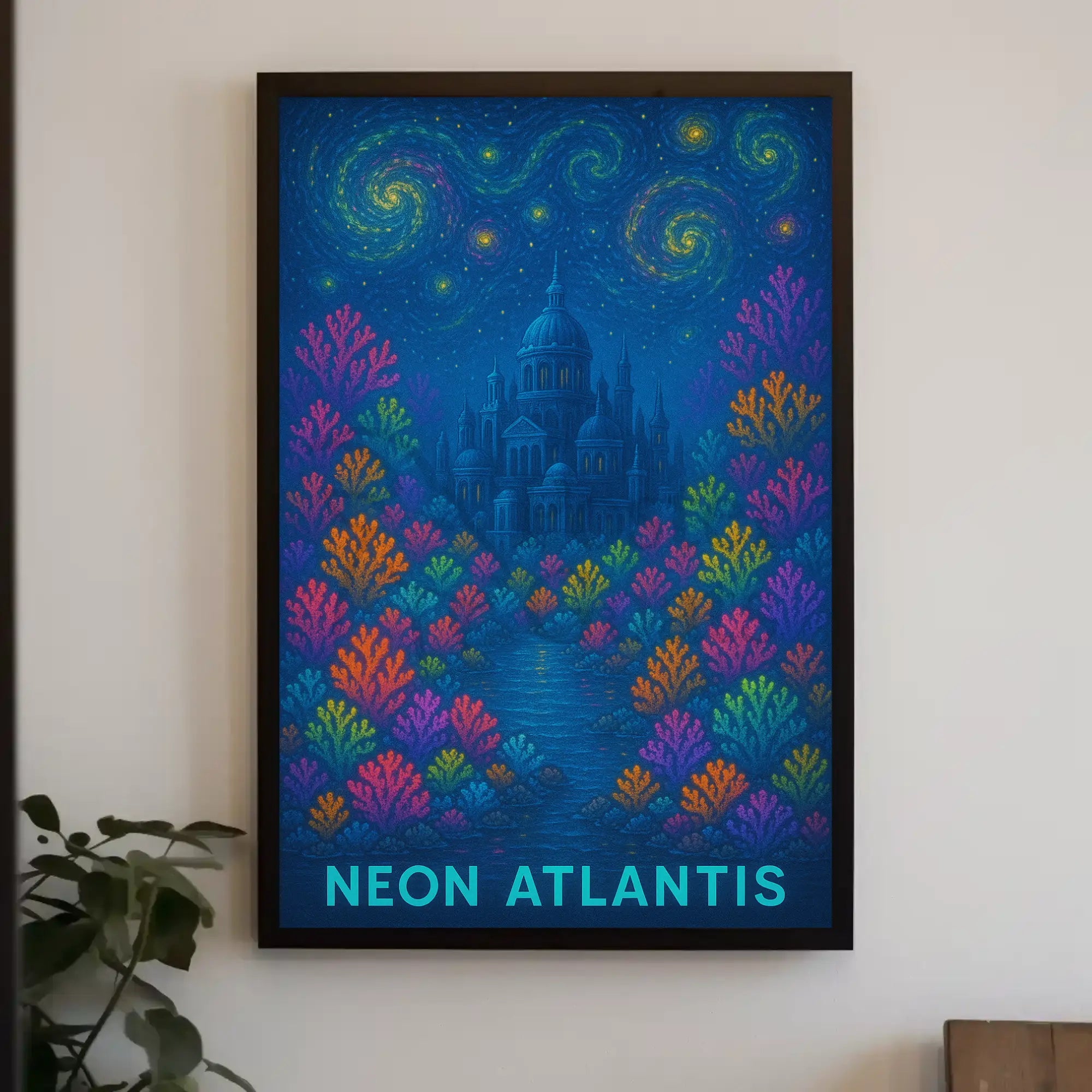 NEON Atlantis Fantasy Art Poster PosterGoat