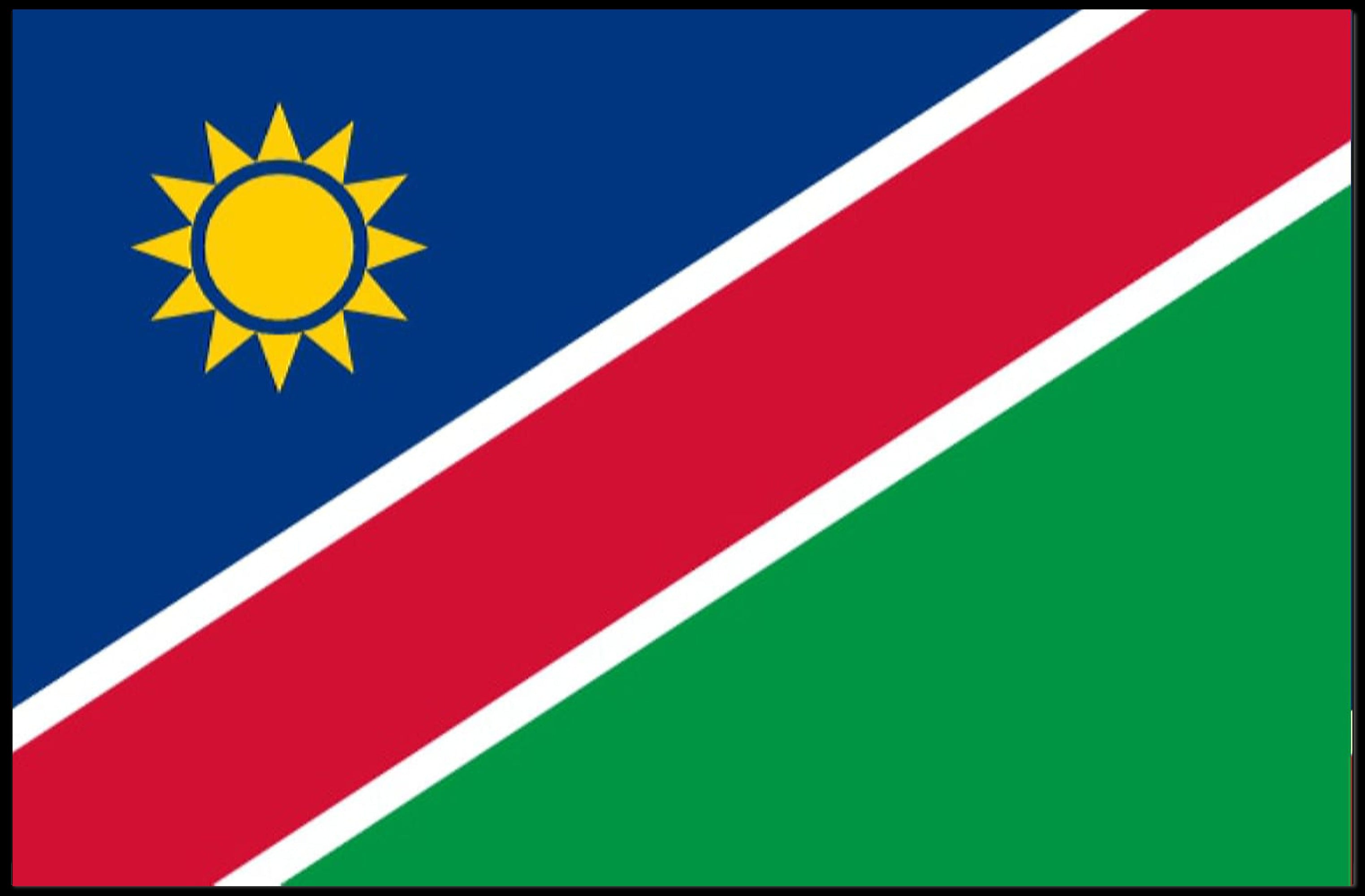 Namibia Flag with Modern Geometric Design Country Flag Poster PosterGoat