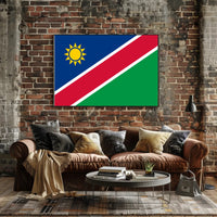 Namibia Flag with Modern Geometric Design Country Flag Poster PosterGoat