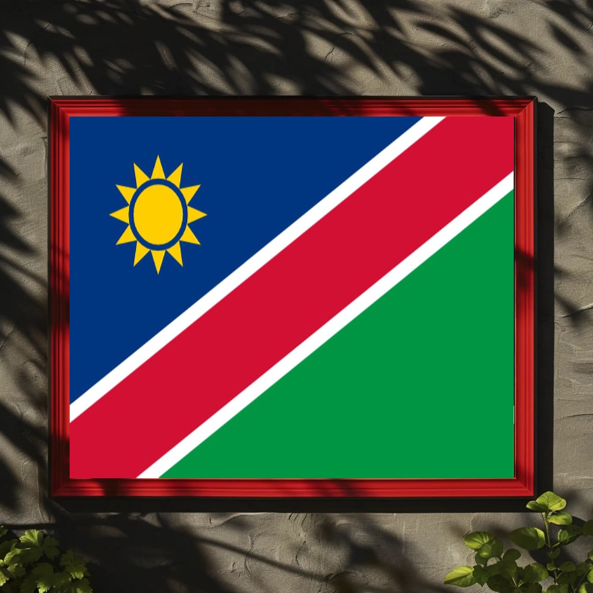 Namibia Flag with Modern Geometric Design Country Flag Poster PosterGoat