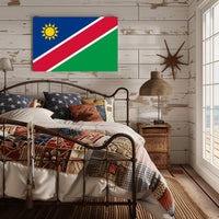 Namibia Flag with Modern Geometric Design Country Flag Poster PosterGoat