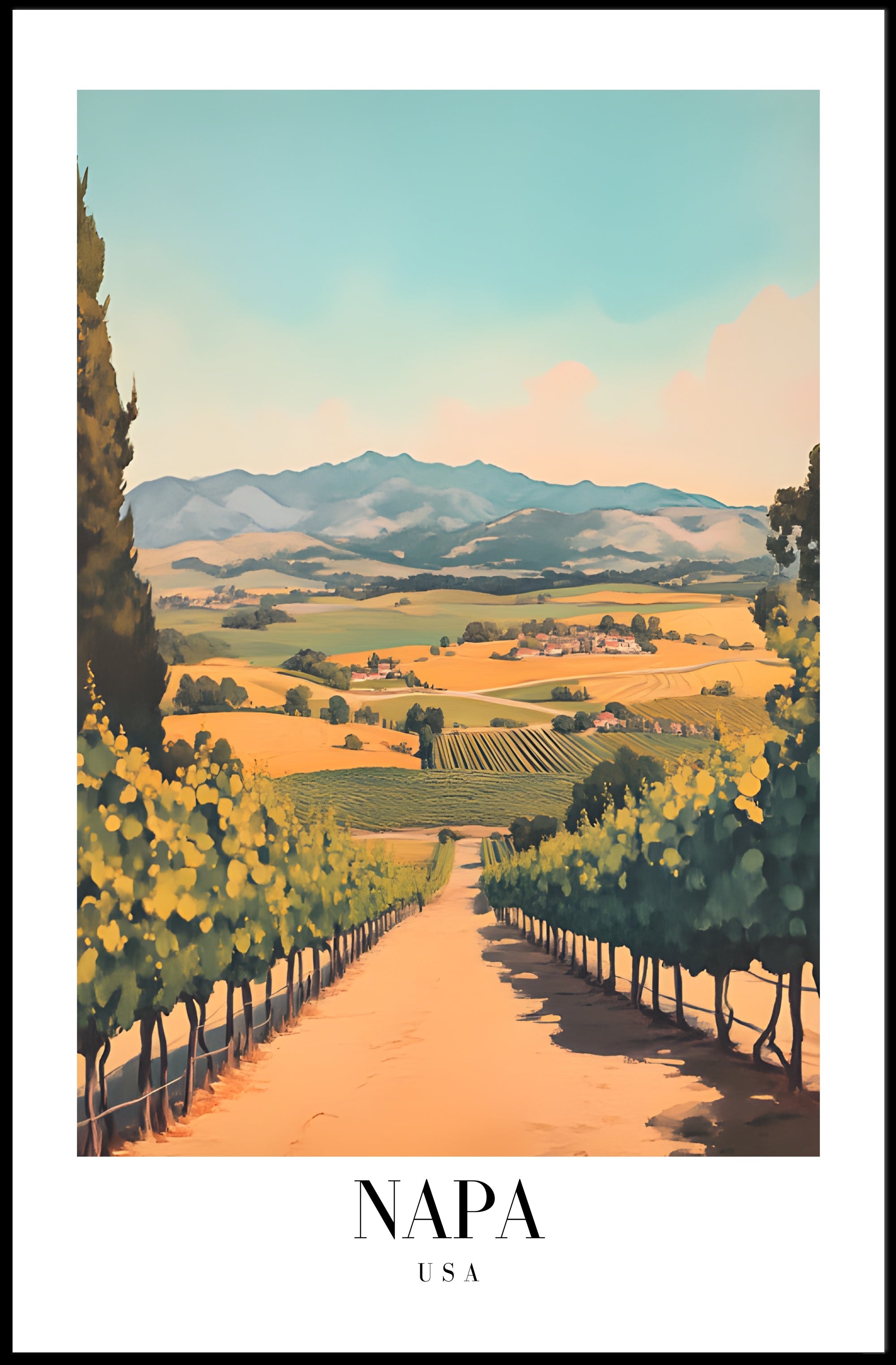Napa Valley Scenic Vintage Travel Poster PosterGoat