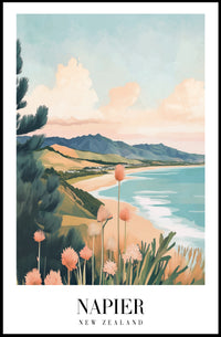 Napier's Coastal Beauty Vintage-Inspired Travel Poster PosterGoat