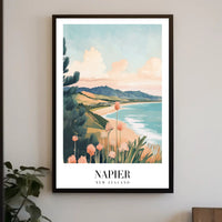 Napier's Coastal Beauty Vintage-Inspired Travel Poster PosterGoat