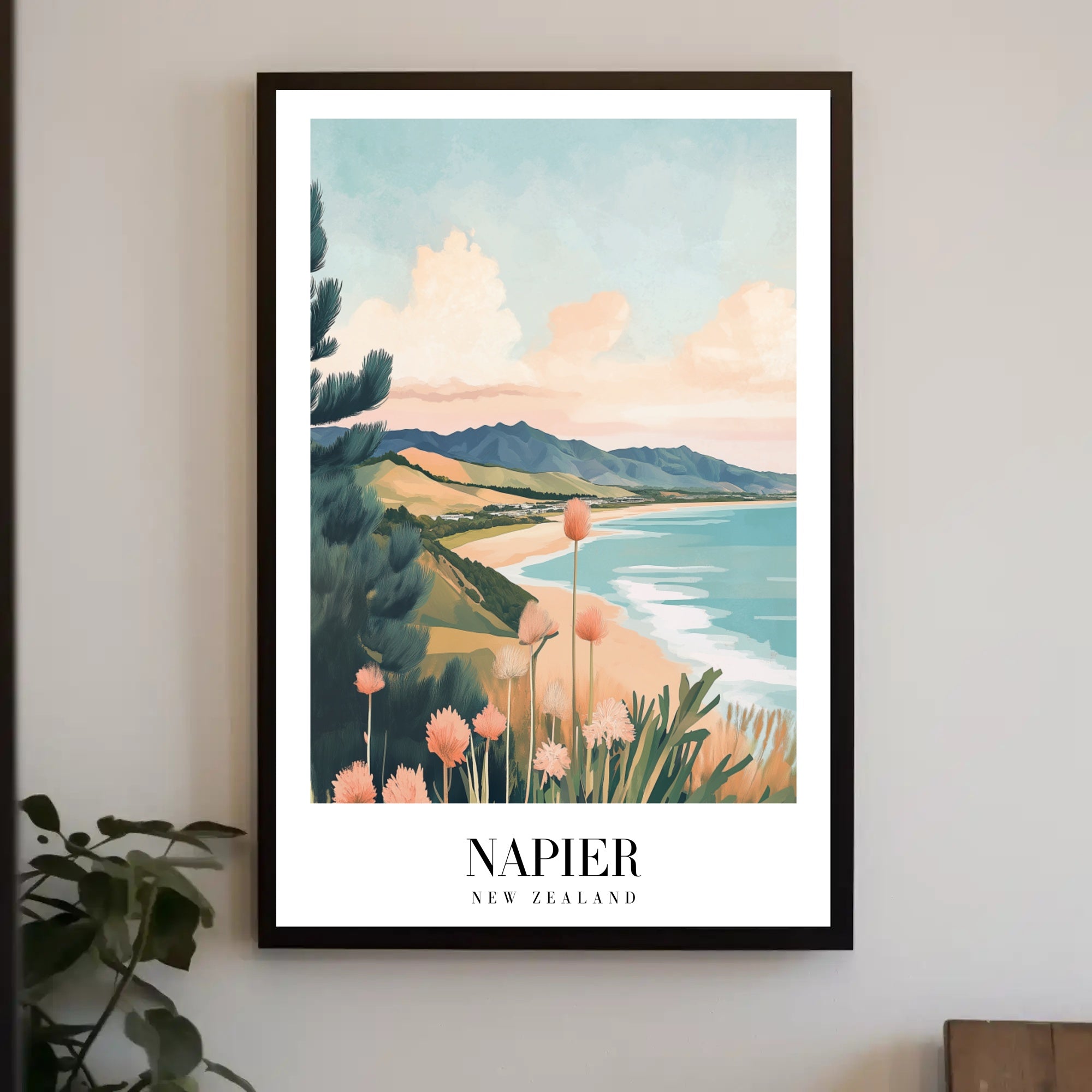 Napier's Coastal Beauty Vintage-Inspired Travel Poster PosterGoat