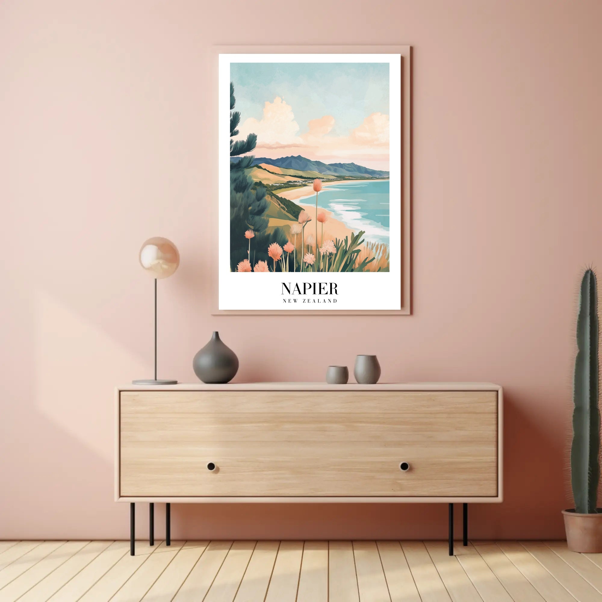 Napier's Coastal Beauty Vintage-Inspired Travel Poster PosterGoat
