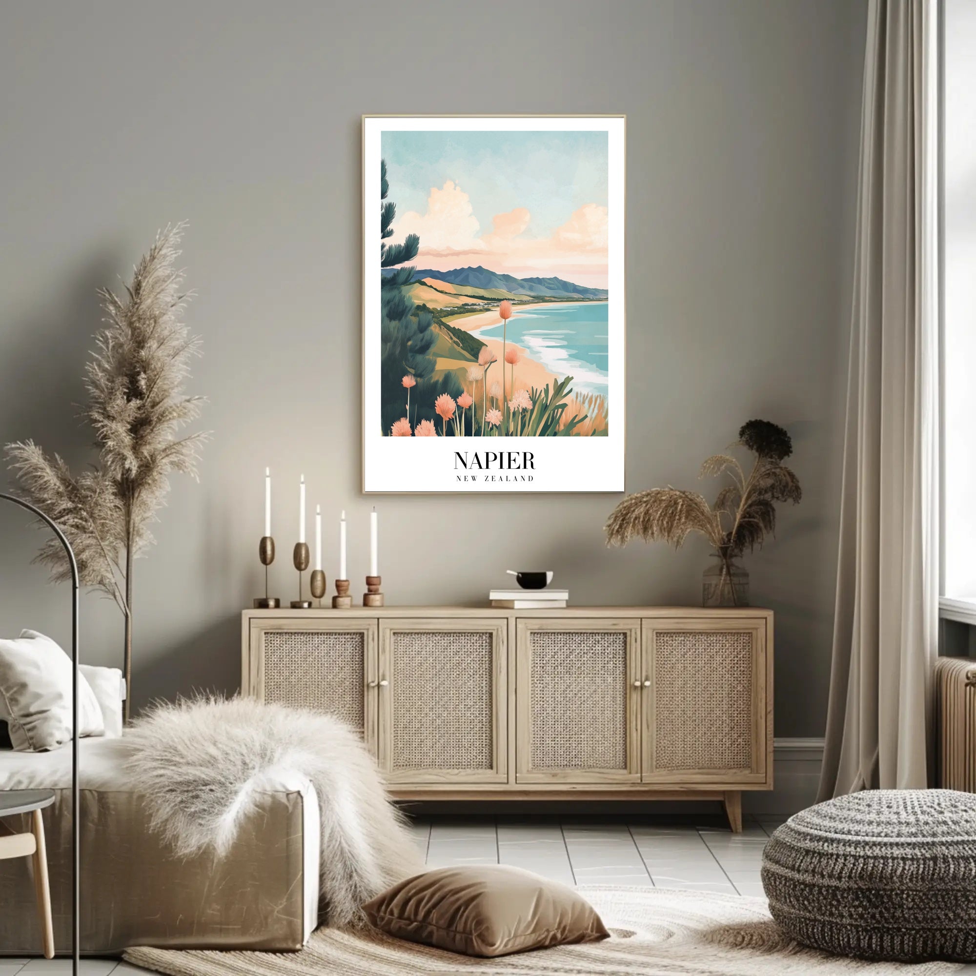 Napier's Coastal Beauty Vintage-Inspired Travel Poster PosterGoat