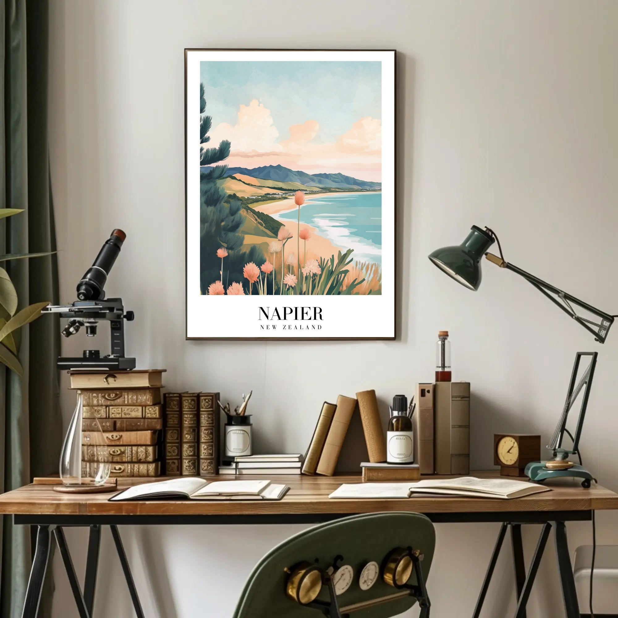 Napier's Coastal Beauty Vintage-Inspired Travel Poster PosterGoat