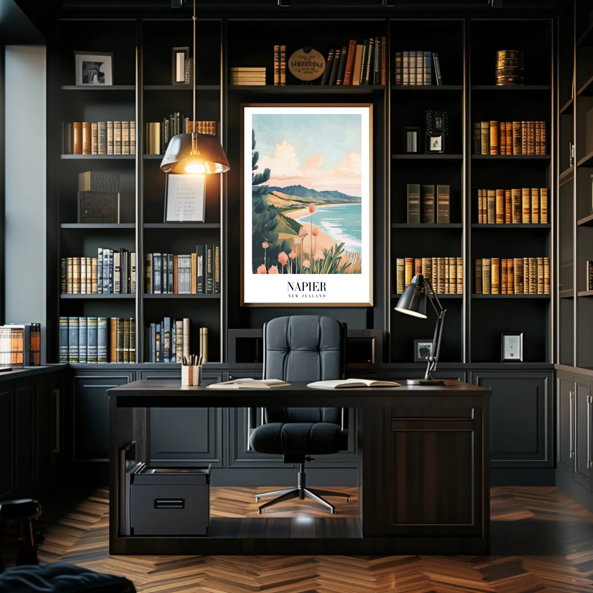 Napier's Coastal Beauty Vintage-Inspired Travel Poster PosterGoat