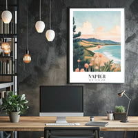 Napier's Coastal Beauty Vintage-Inspired Travel Poster PosterGoat