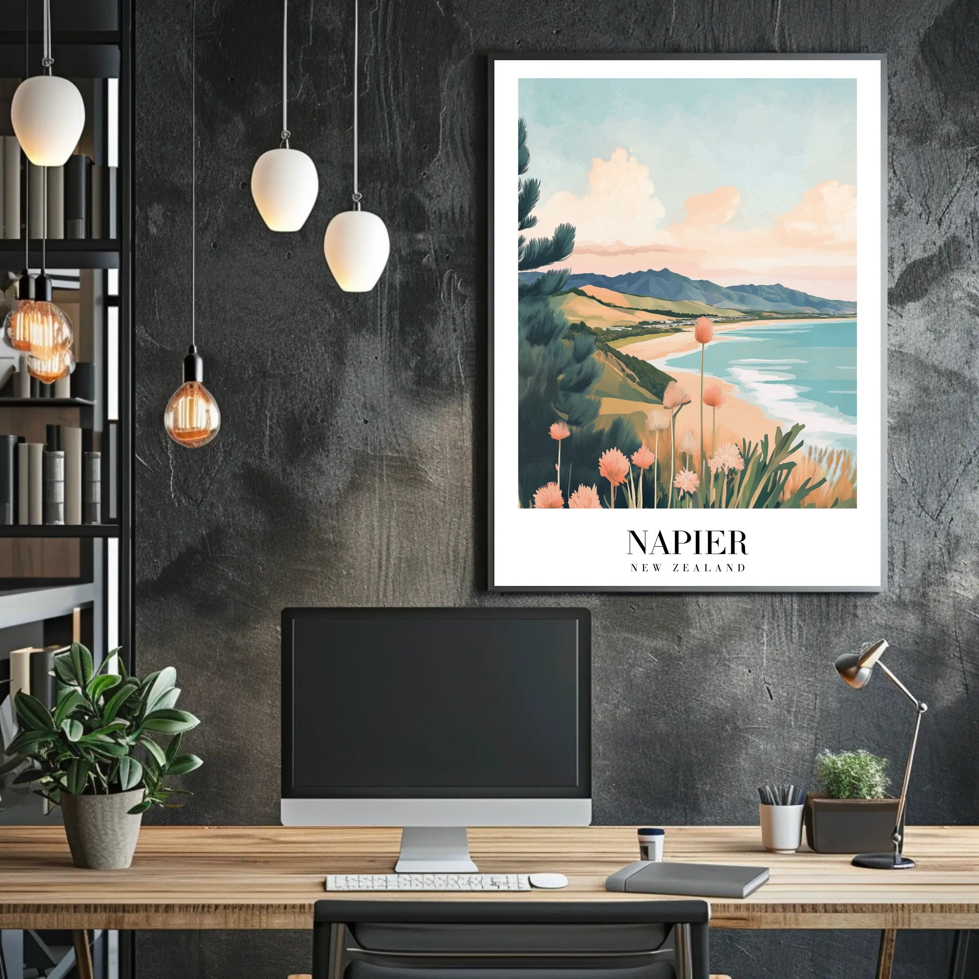 Napier's Coastal Beauty Vintage-Inspired Travel Poster PosterGoat