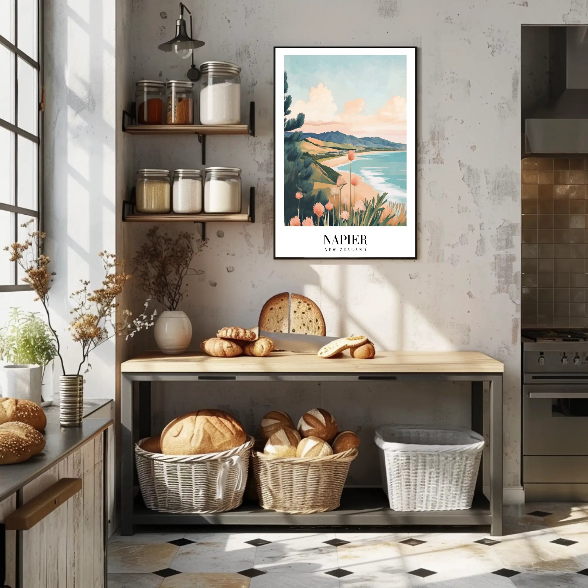 Napier's Coastal Beauty Vintage-Inspired Travel Poster PosterGoat