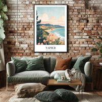 Napier's Coastal Beauty Vintage-Inspired Travel Poster PosterGoat