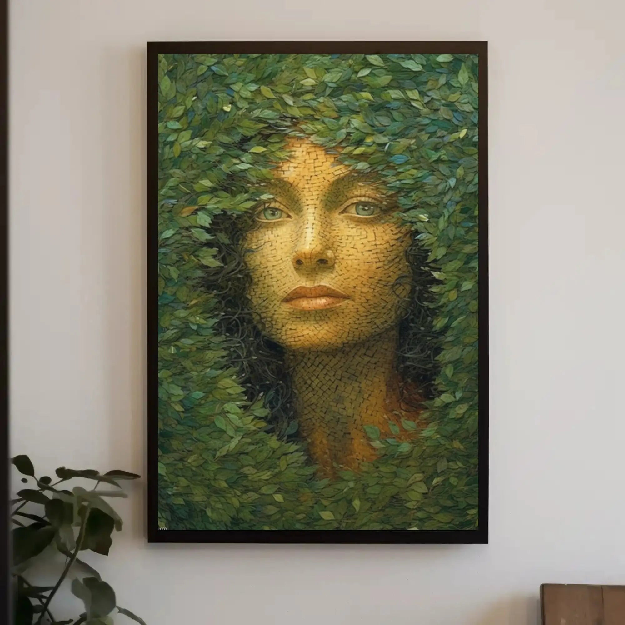 Nature's Enigma: Mosaic Portrait Artistic Poster PosterGoat