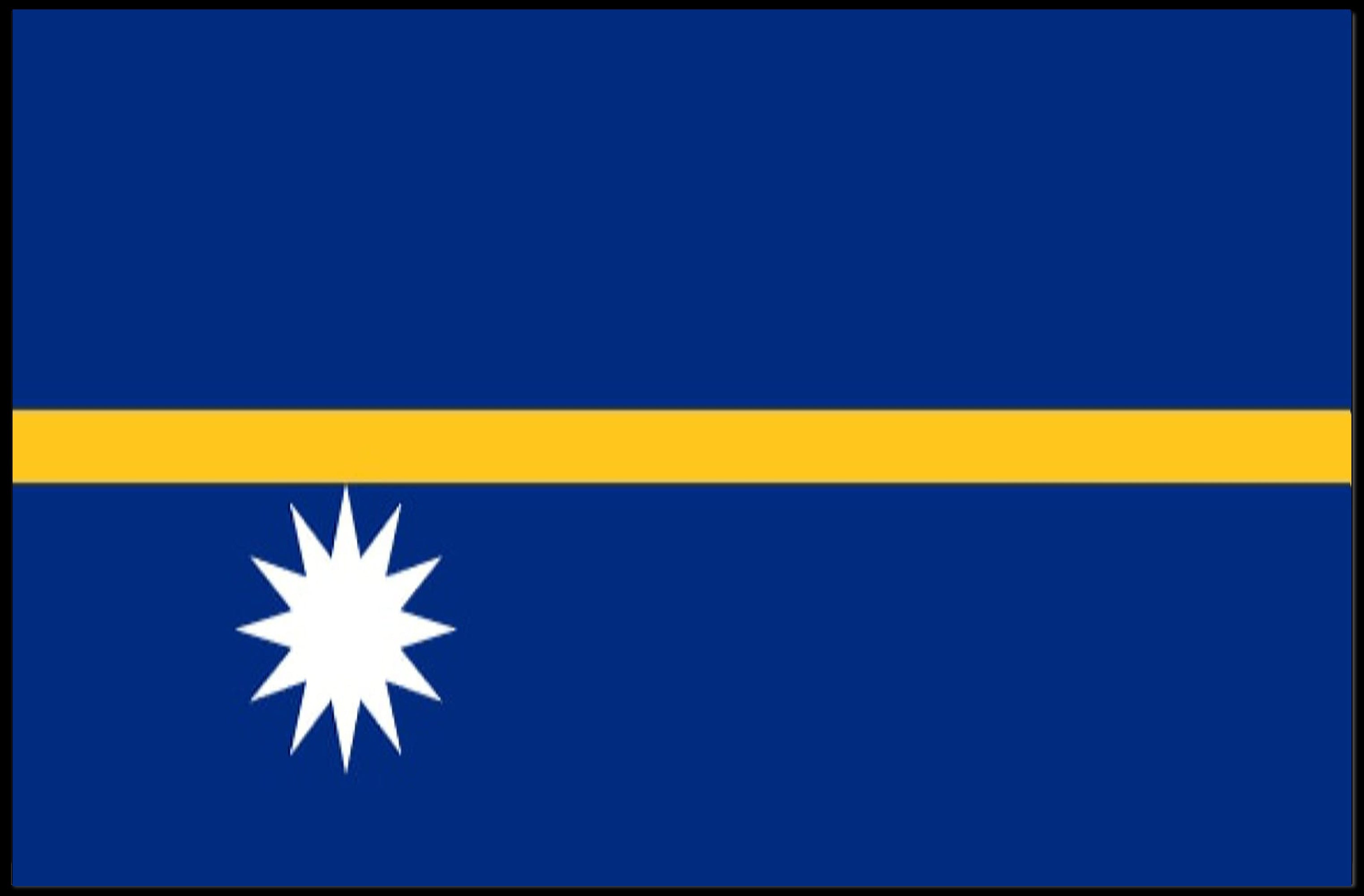 Nauru Flag Minimalist Design Country Flag Poster PosterGoat