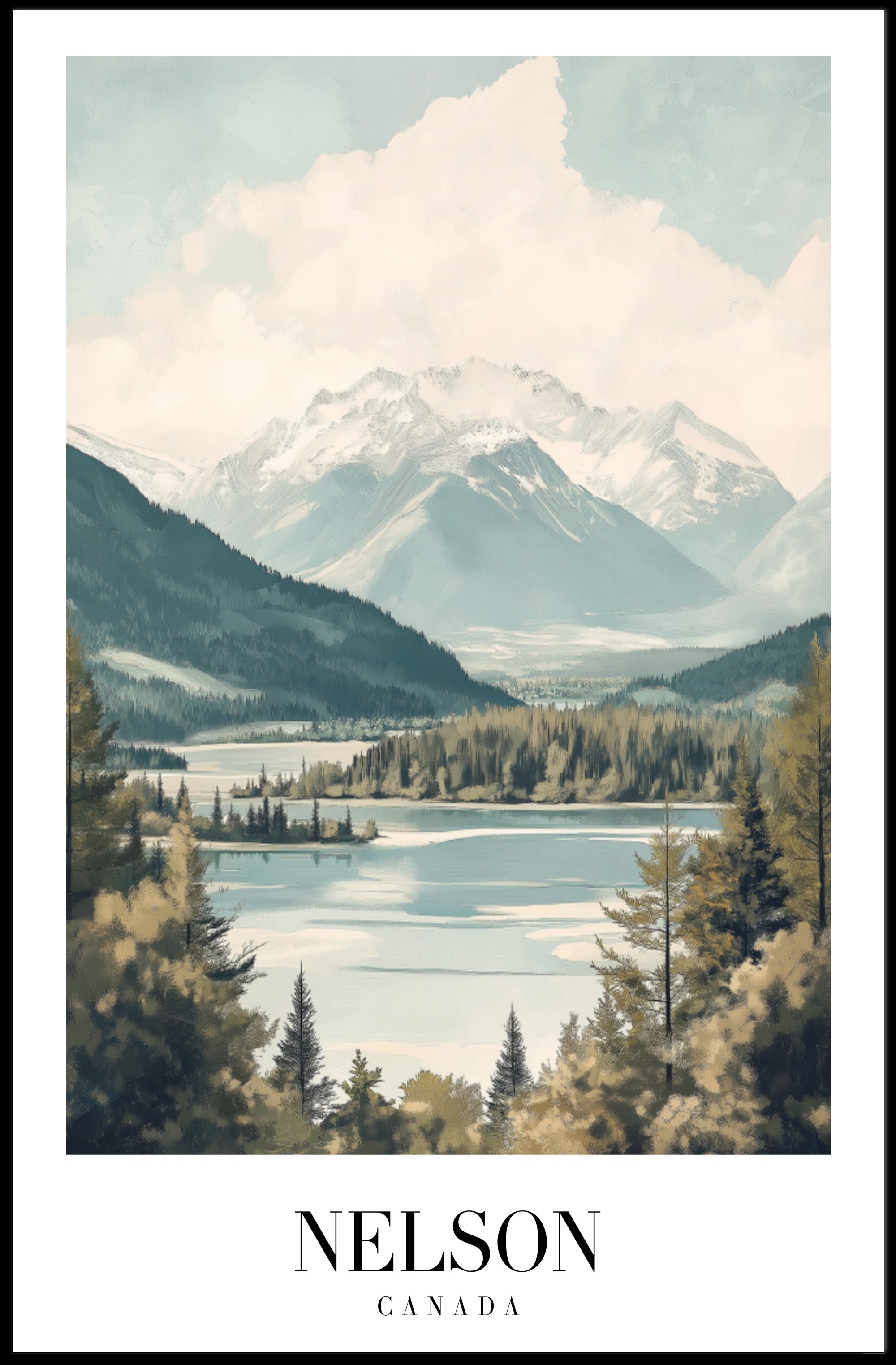 Nelson Canada Scenic Landscape Travel Poster PosterGoat