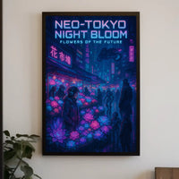 Neo-Tokyo Night Market Futuristic Sci-Fi Poster PosterGoat
