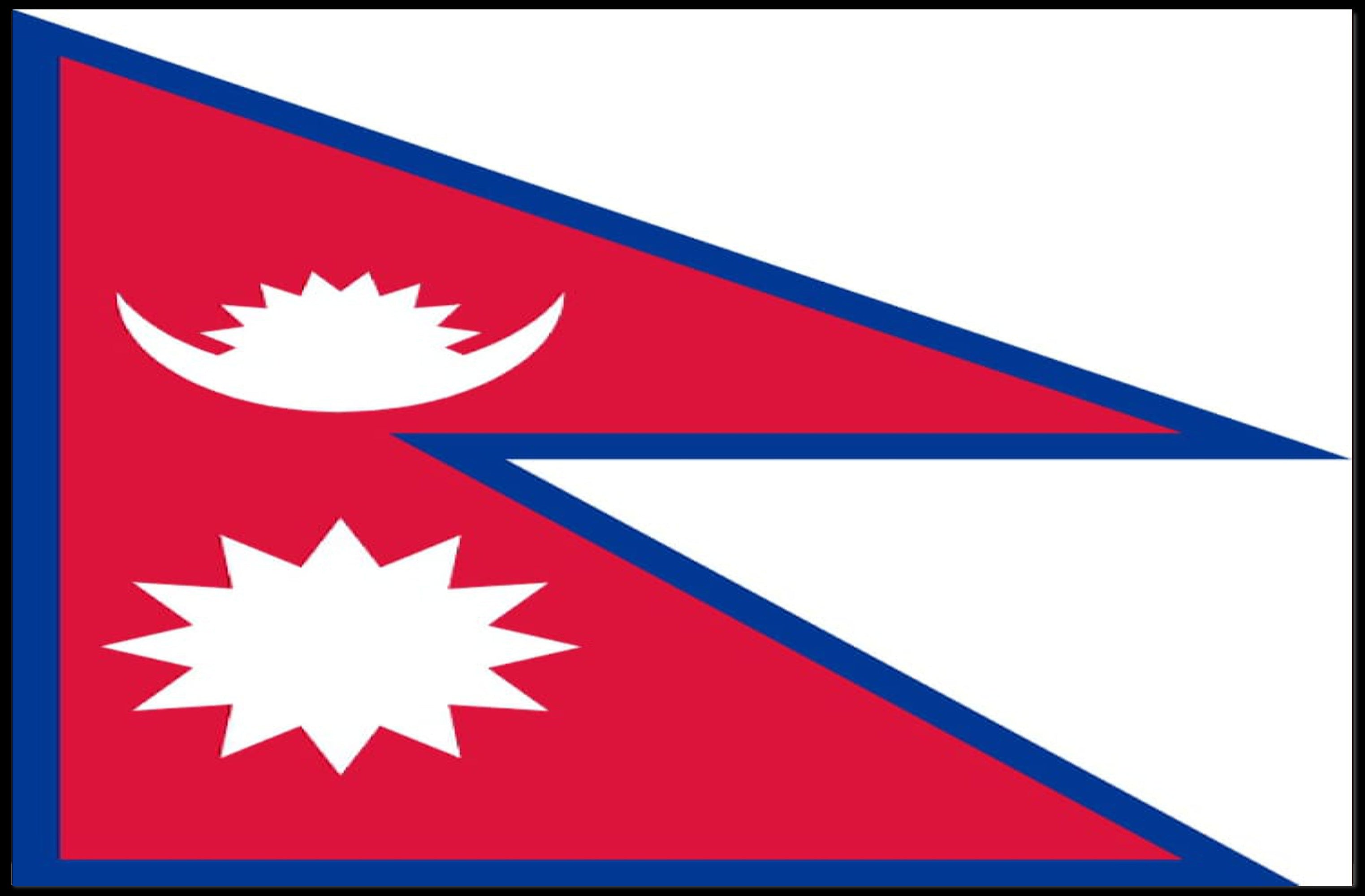 Nepalese Flag Distinctive Design Country Flag Poster PosterGoat