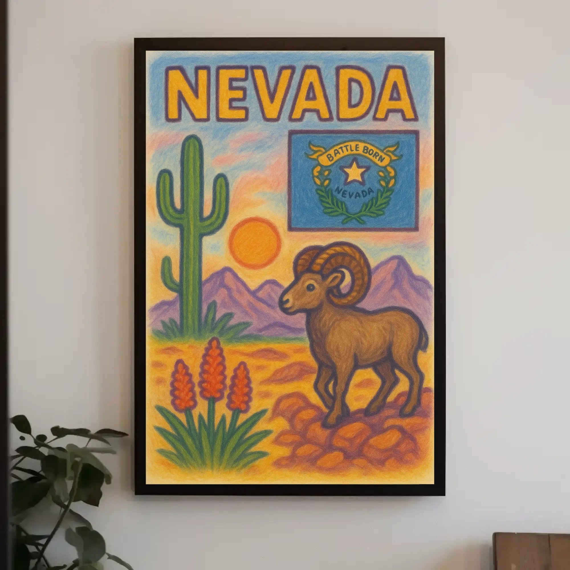 Nevada Desert Vibes Southwest Travel Poster PosterGoat