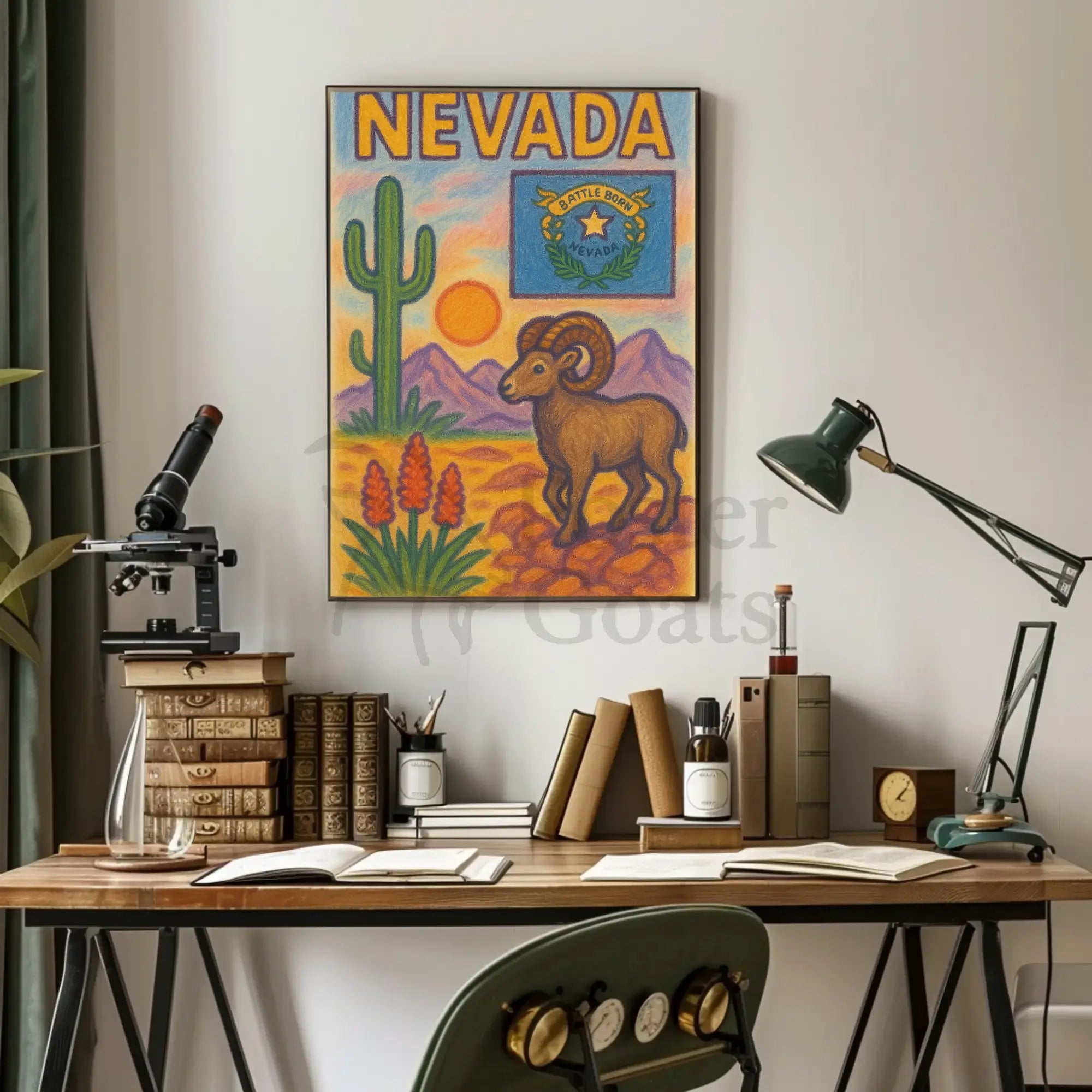 Nevada Desert Vibes Southwest Travel Poster PosterGoat