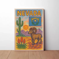 Nevada Desert Vibes Southwest Travel Poster PosterGoat