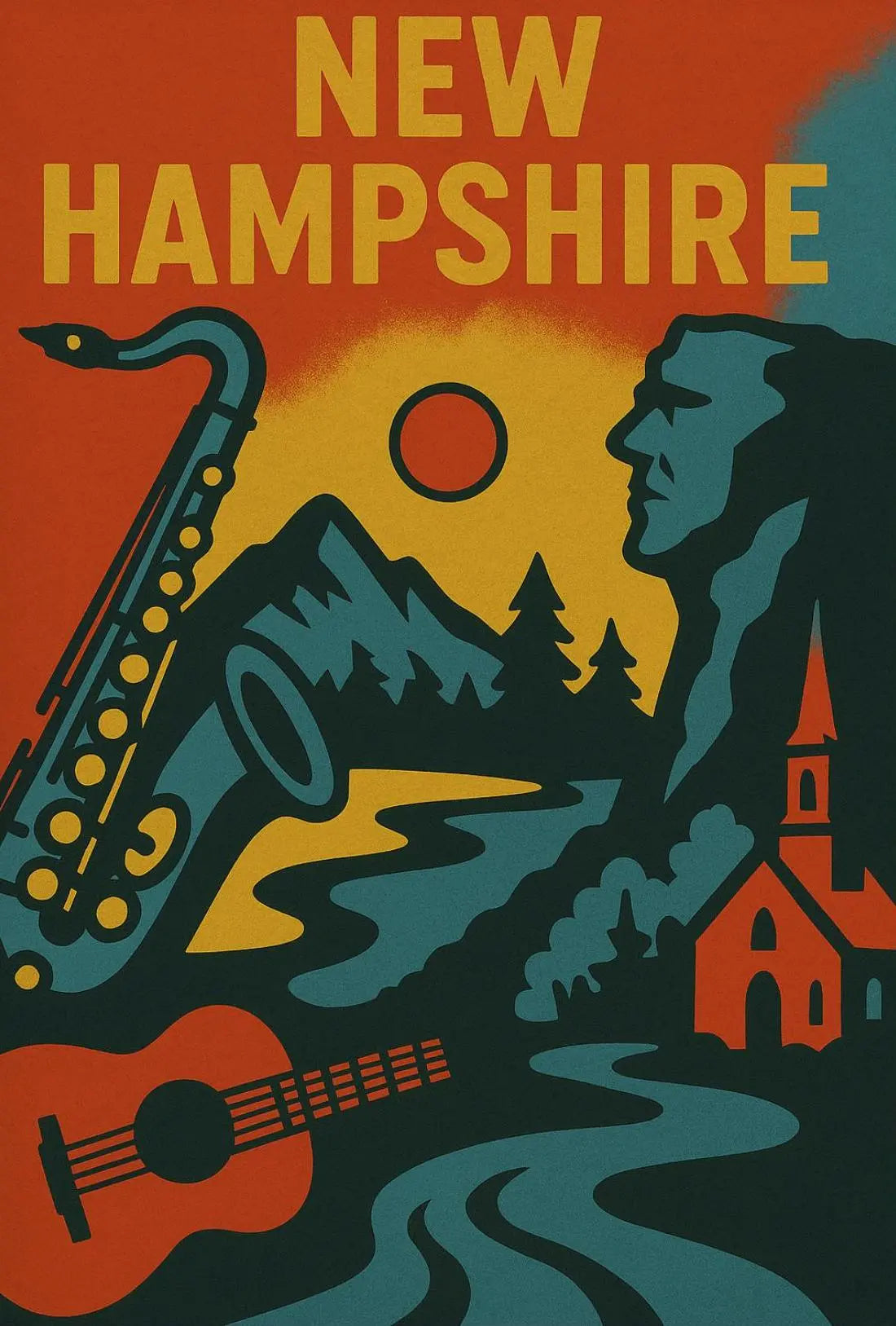 New Hampshire Vintage Heritage and Nature Cultural Poster PosterGoat
