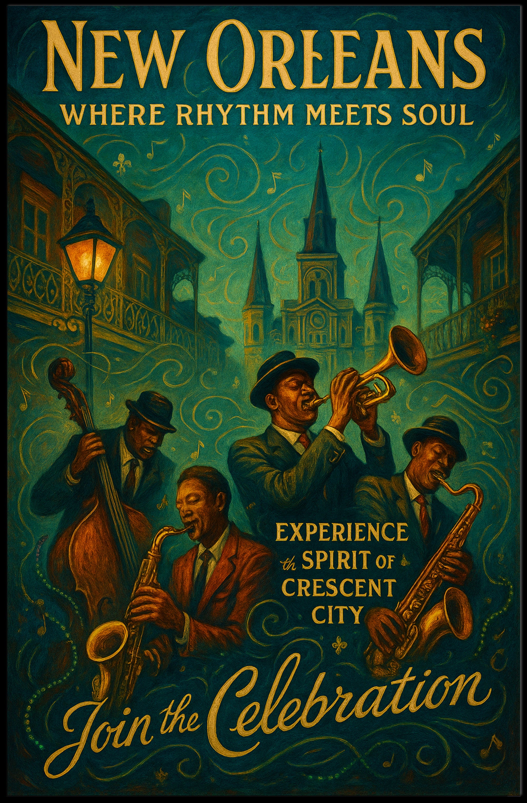 New Orleans Where Rhythm Meets Soul Poster PosterGoat