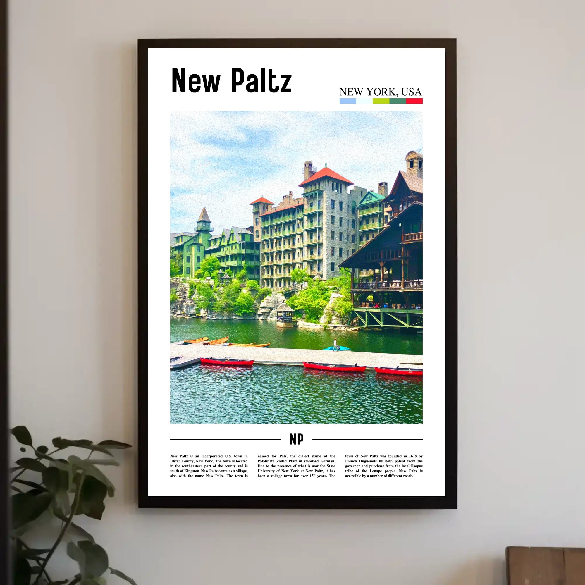New Paltz Scenic View Print Travel Poster PosterGoat