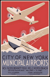New York City Airports Art Deco Travel Poster PosterGoat