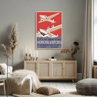 New York City Airports Art Deco Travel Poster PosterGoat