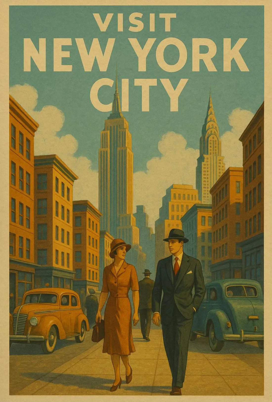 New York City Art Deco Travel Poster PosterGoat