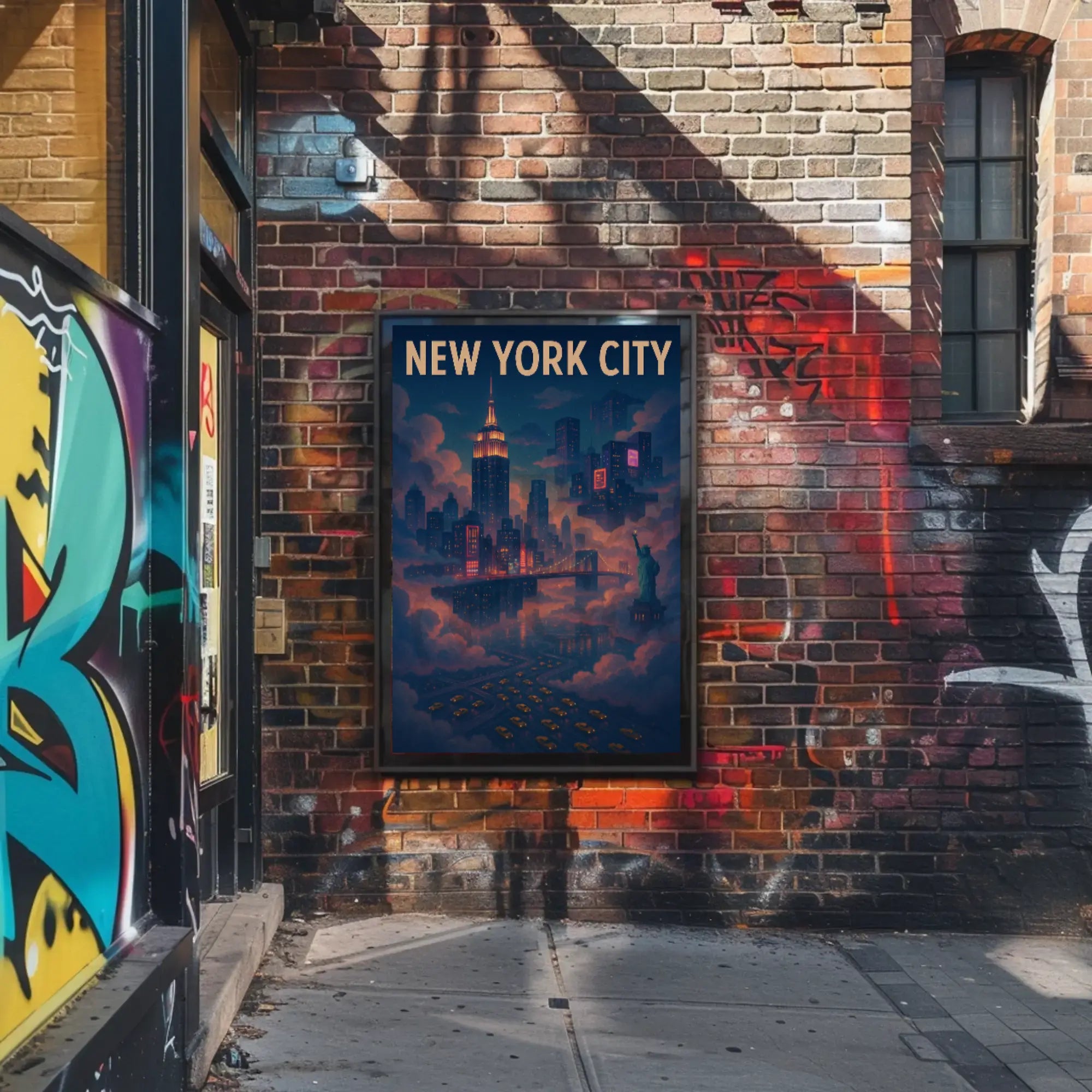 New York City Dreamscape Travel Poster PosterGoat