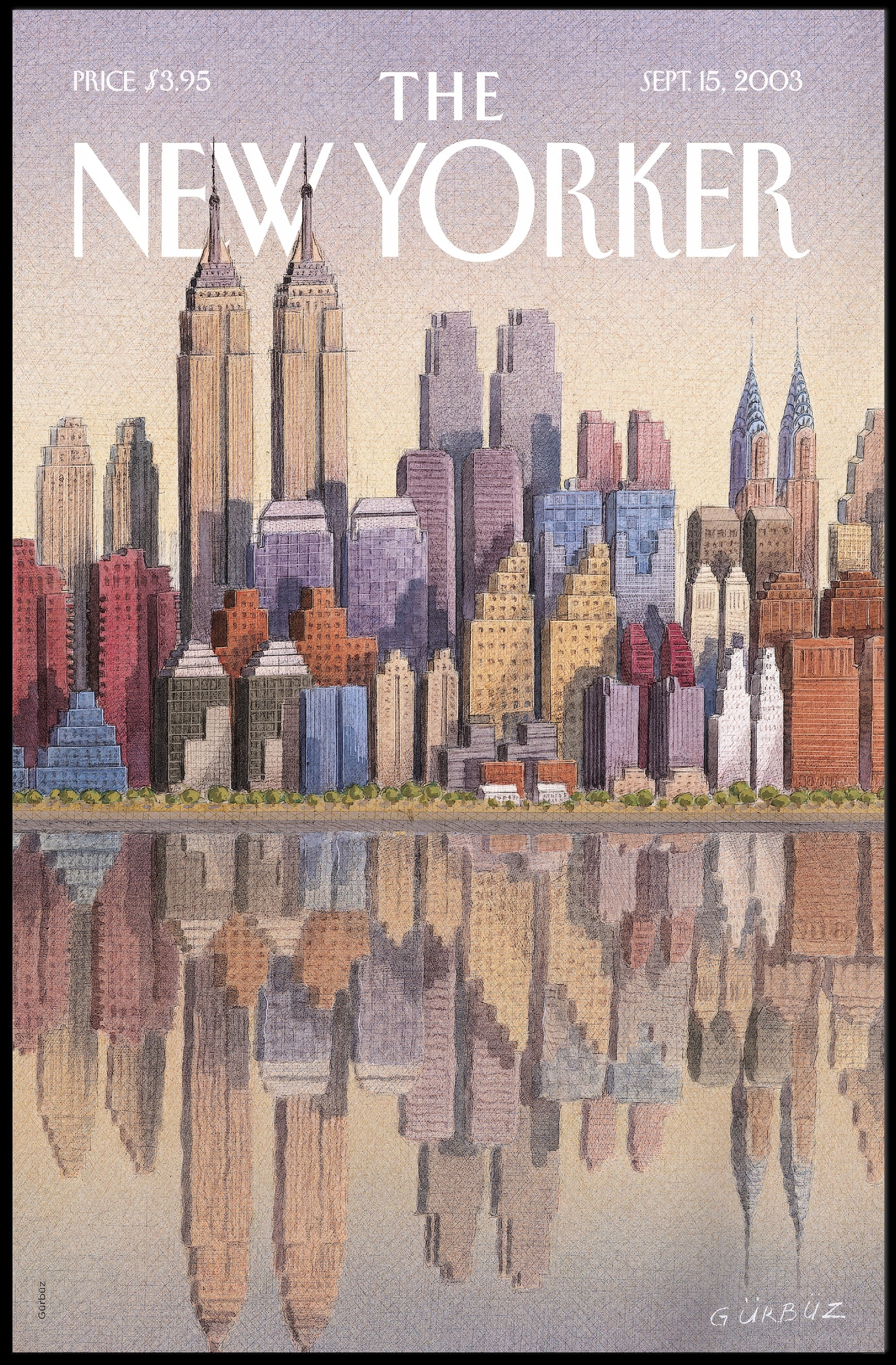 New York City Evening Skyline Travel Poster PosterGoat