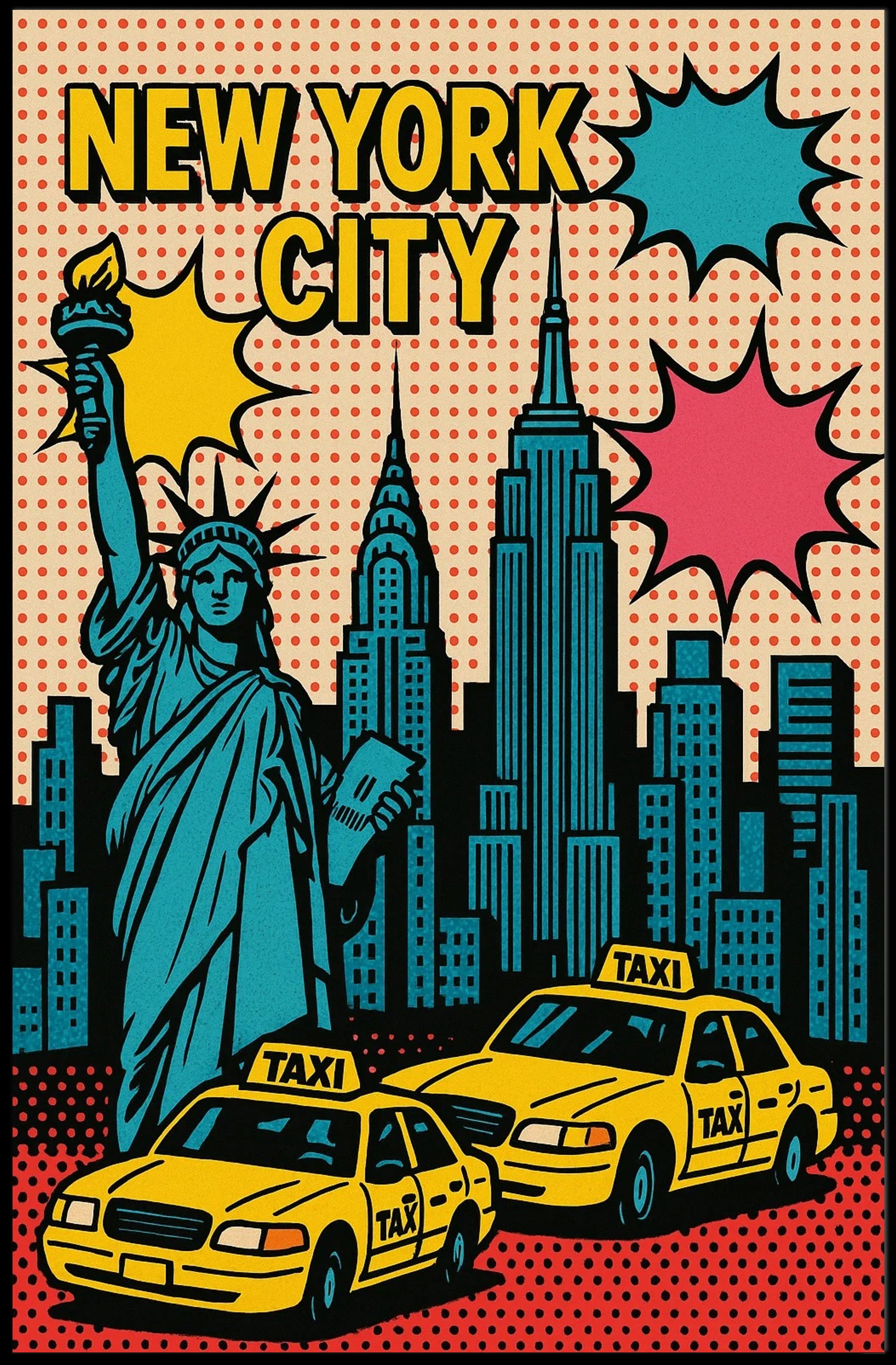 New York City Pop Art Urban or Cityscape Poster PosterGoat