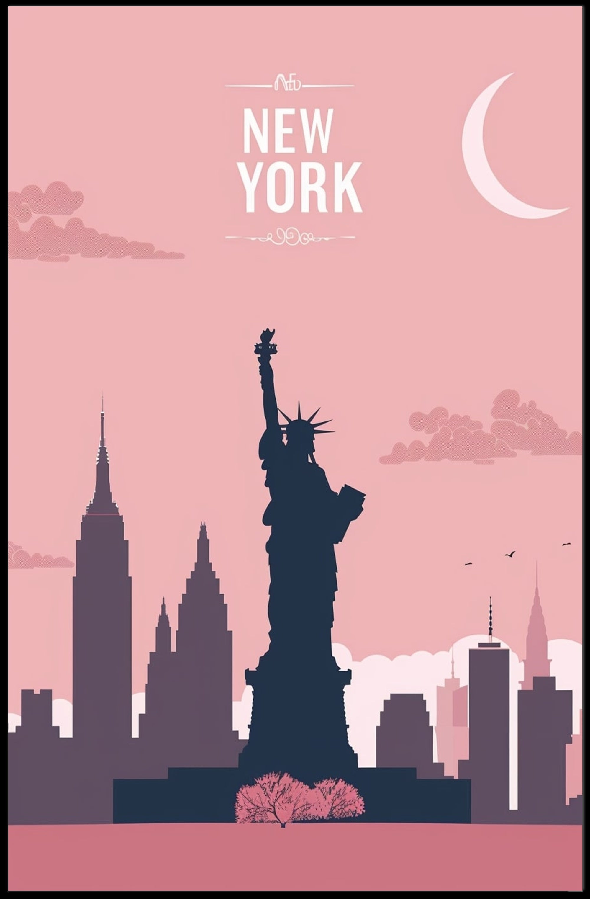 New York City Silhouette Poster with Urban or Cityscape PosterGoat