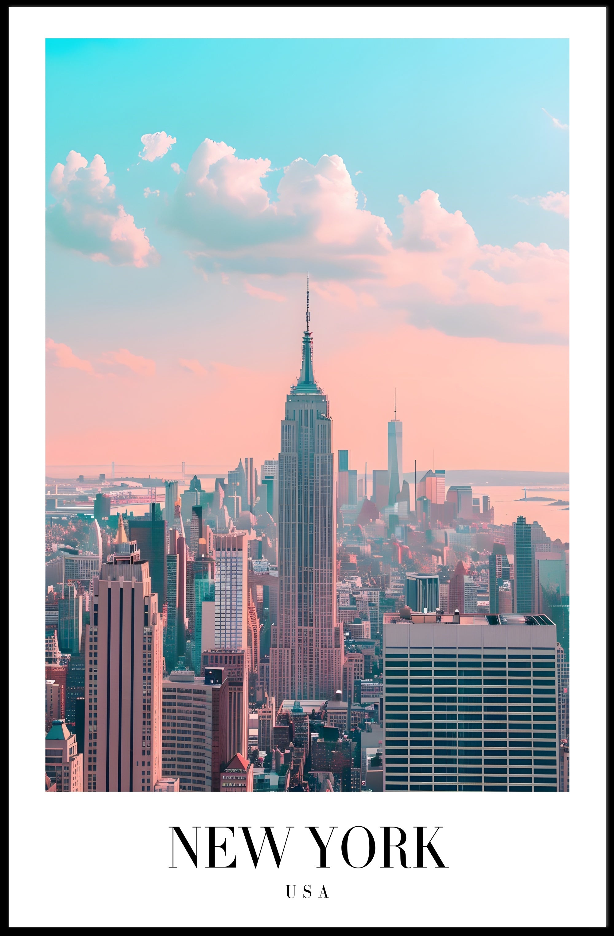New York City Skyline Ethereal Urban or Cityscape Poster PosterGoat