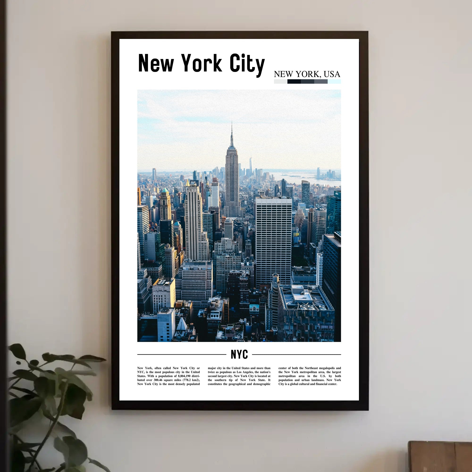 New York City Skyline Travel Poster PosterGoat