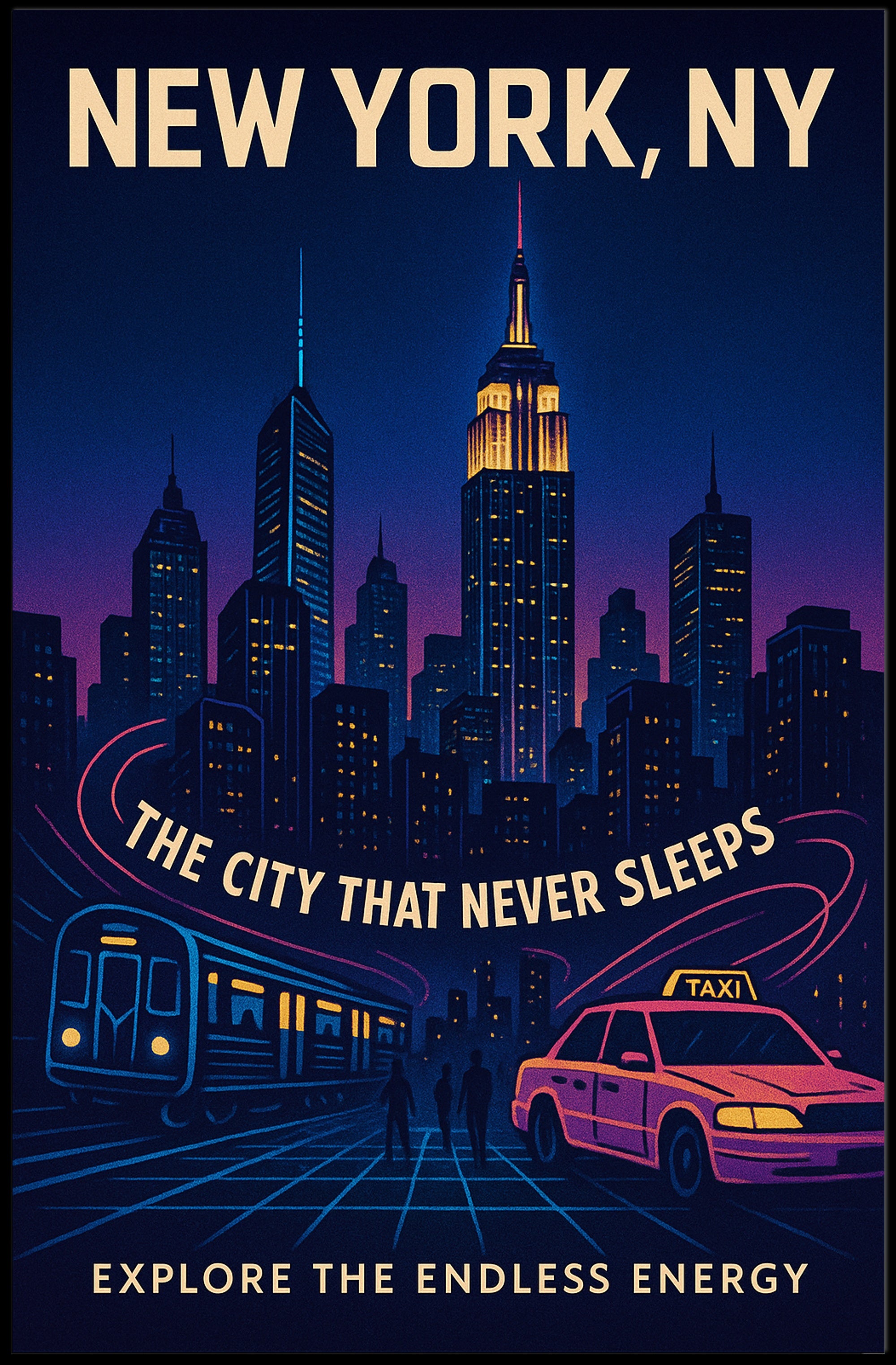 New York City The City That Never Sleeps Poster PosterGoat