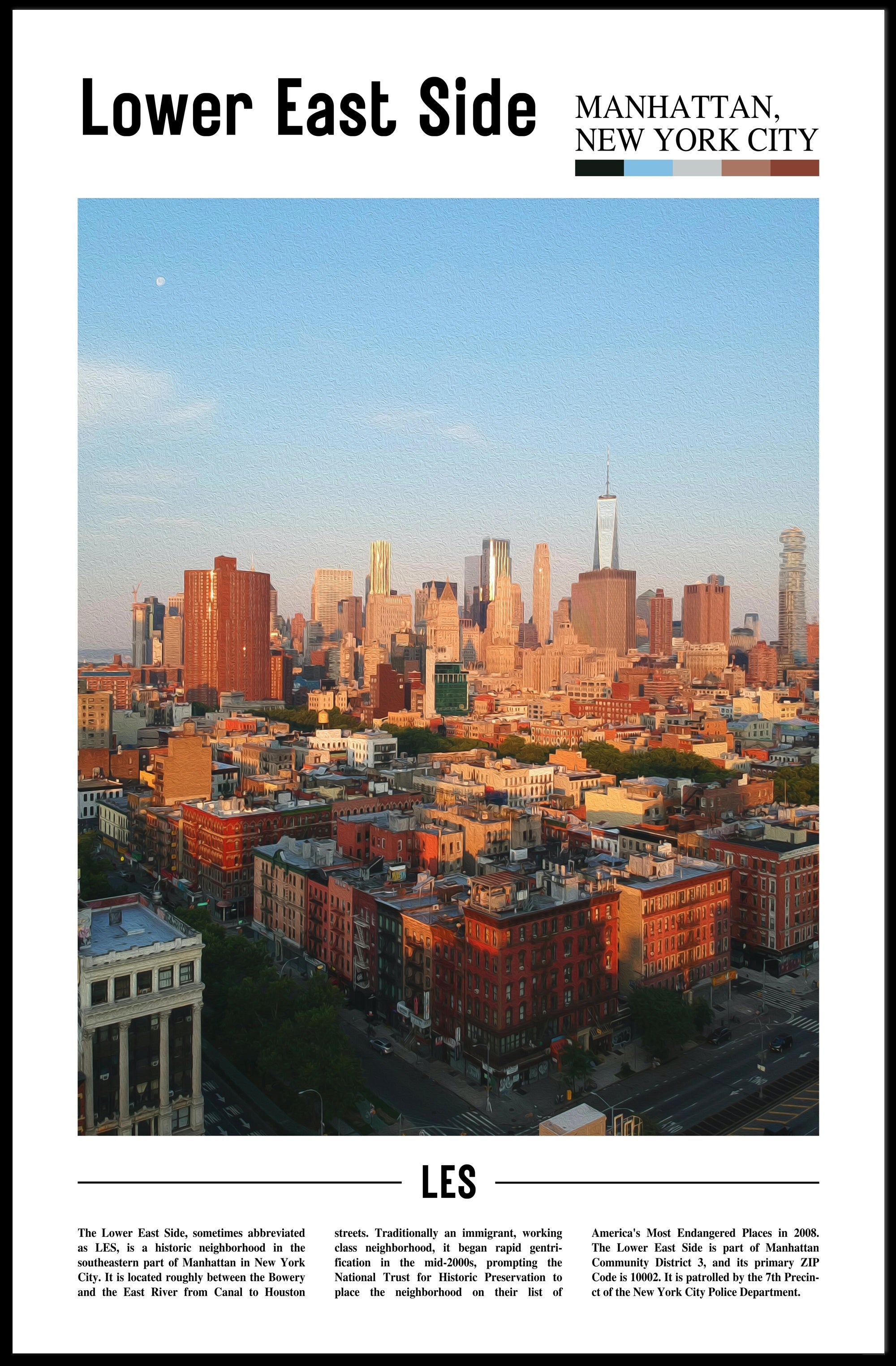 New York City Urban Landscape Travel Poster PosterGoat