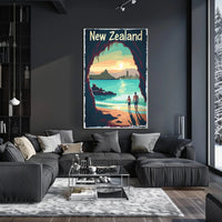 New Zealand Scenic Vintage Travel Poster PosterGoat