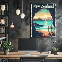 New Zealand Scenic Vintage Travel Poster PosterGoat