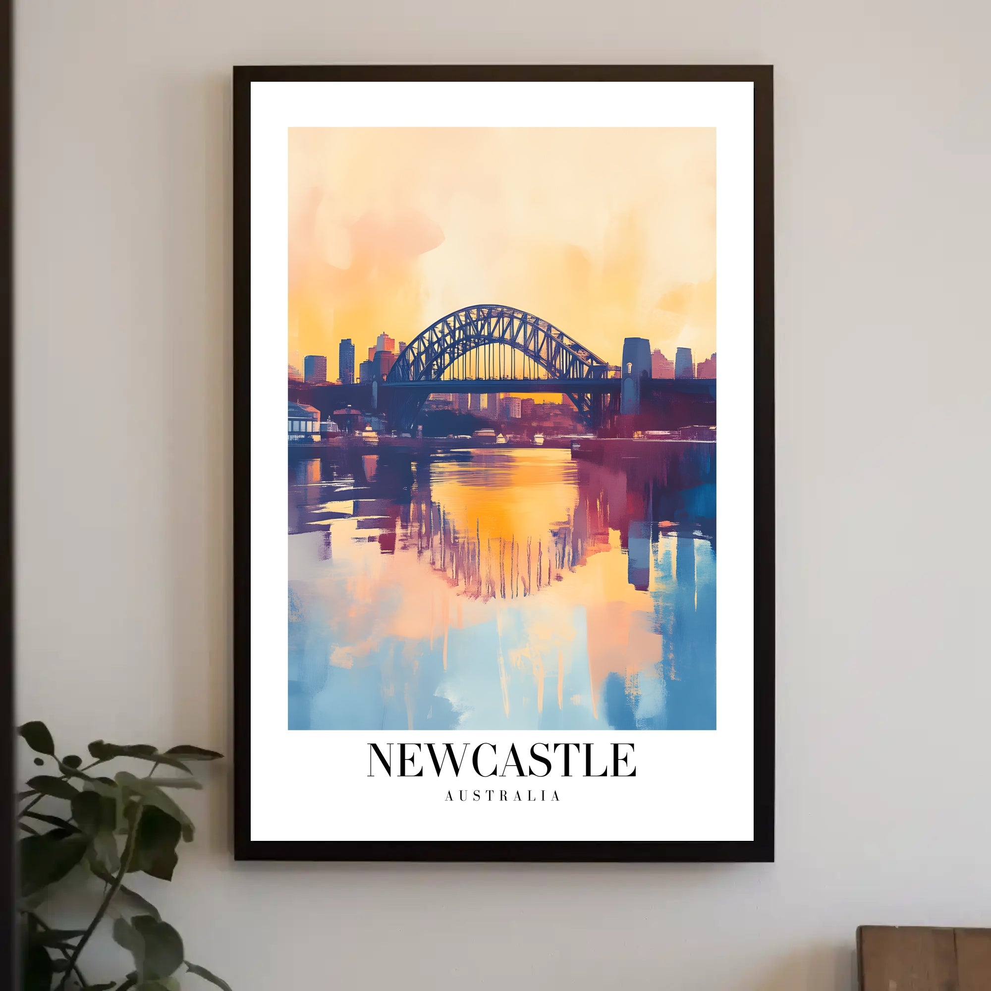 Newcastle Cityscape at Sunset: Urban or Cityscape Poster PosterGoat