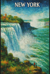 Niagara Falls New York Artistic Travel Poster PosterGoat